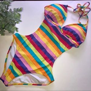 Rainbow Striped Monokini ☀️